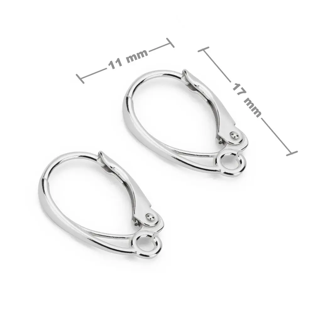 Stříbrné mechanické náušnicové háčky 17 x 11 mm -
