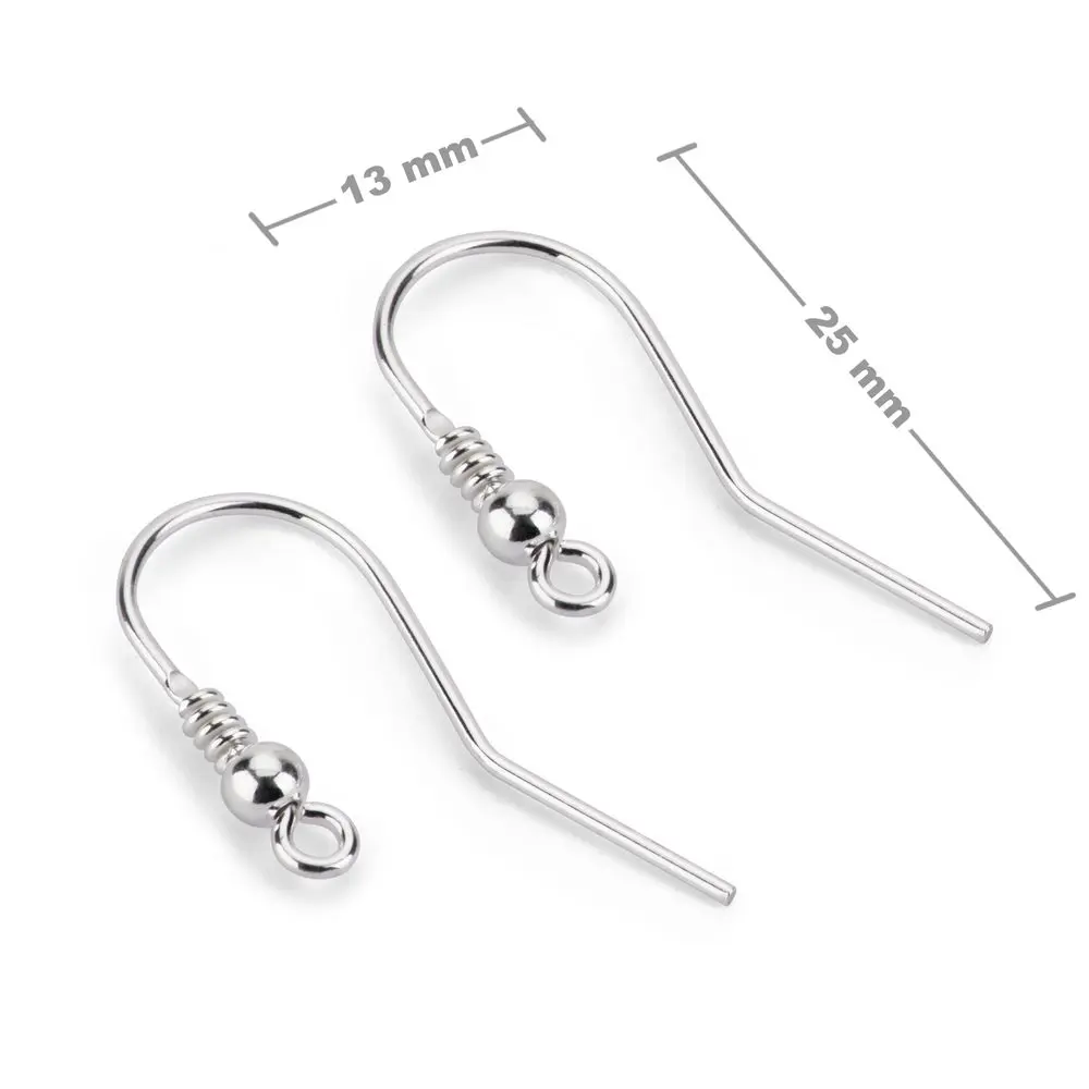 Stříbrné otevřené náušnicové háčky 25 x 13 mm -