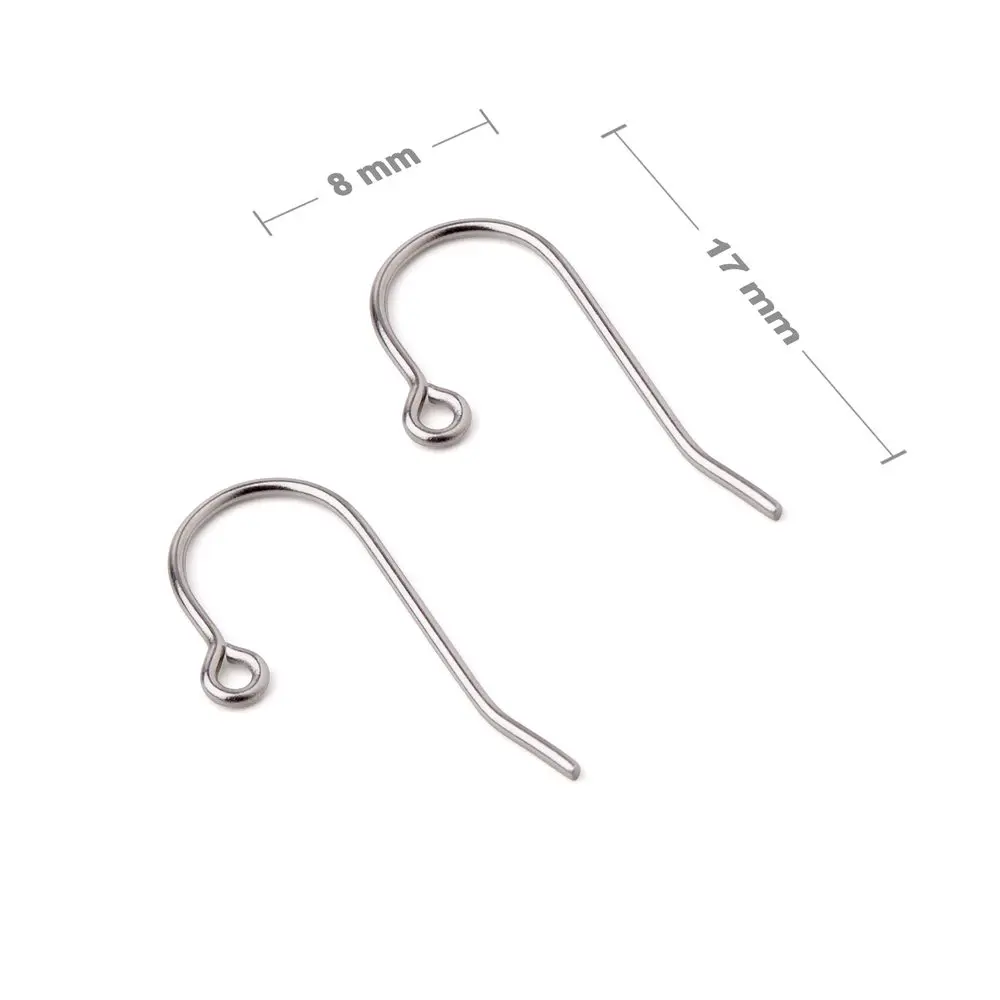 Náušnicové afroháčky hladké z chirurgické oceli 316L 17x8 mm -