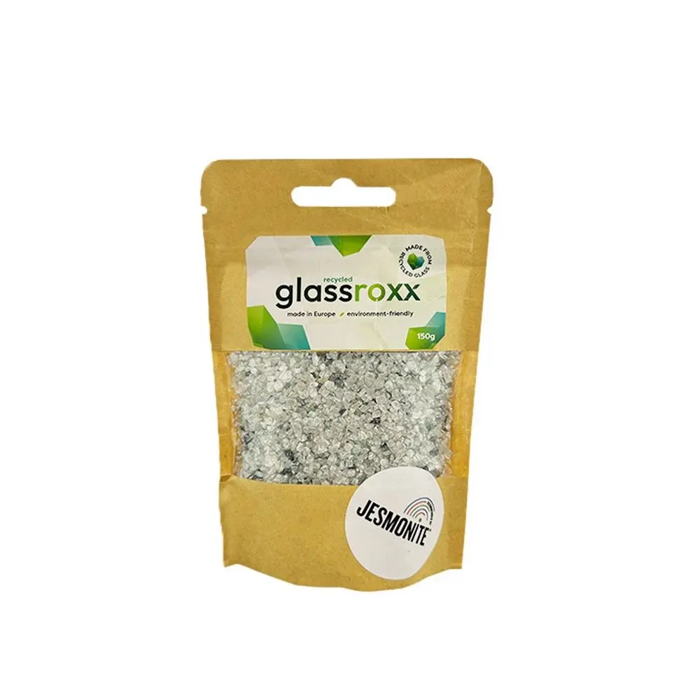 Jesmonite skleněné kamínky GlassRoxx v barvě stříbra 150 g - 3 ks