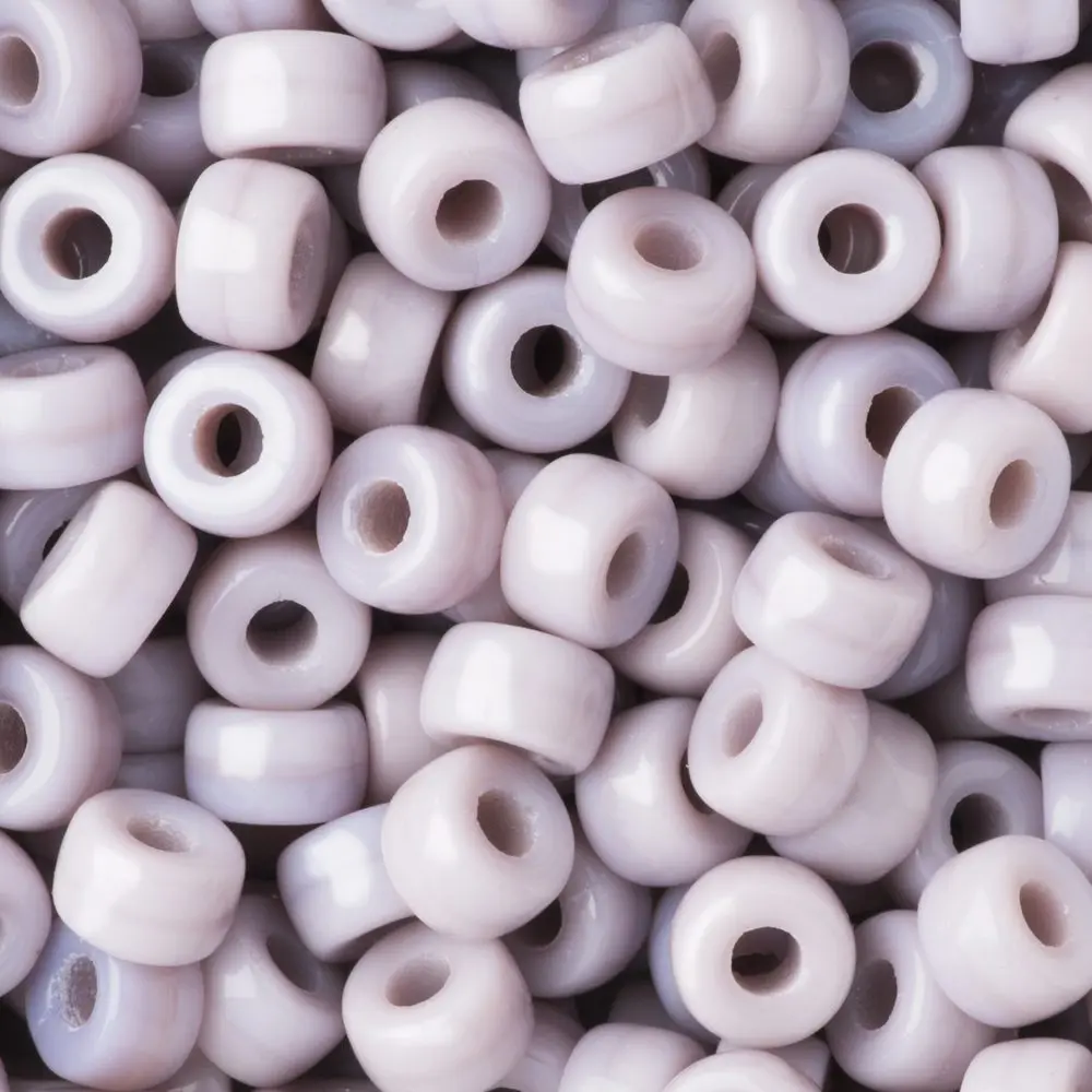 Skleněné korálky se širokým průtahem 6 mm Violet Opaque -