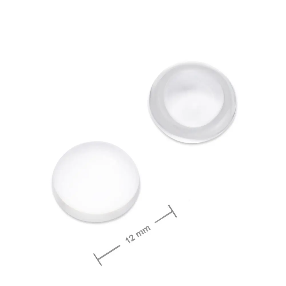 Skleněný kabošon 12 mm transparentní - 20 ks