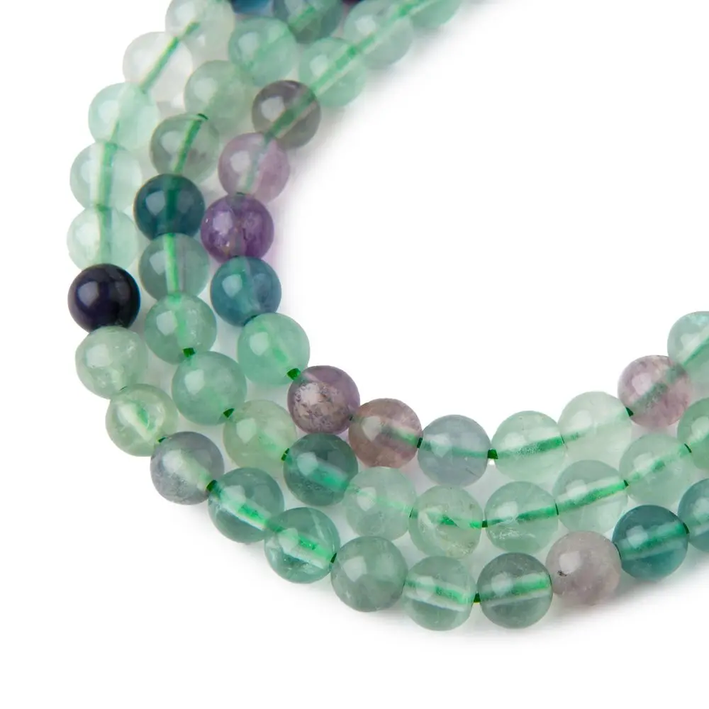 Korálky z minerálu Duhový fluorit 6 mm - 30 ks