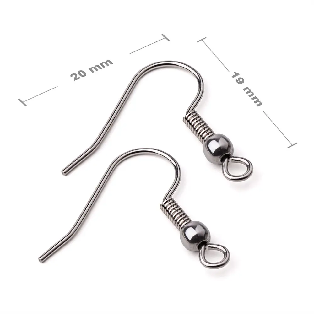 Náušnicové afroháčky s kuličkou z chirurgické oceli 316L 20x19 mm - 3 páry