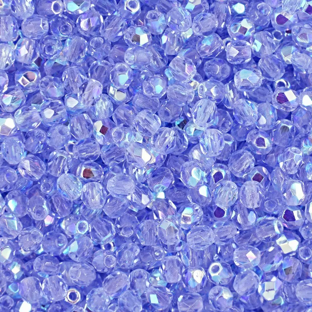 Manumi české broušené korálky 3 mm Light Sapphire AB - 300 ks