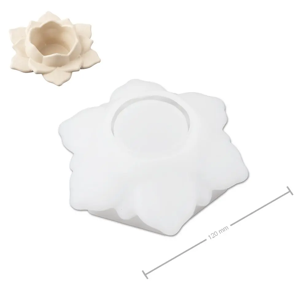 Manumi Silikonová forma na odlévání kreativní hmoty svícen lotos 120x44mm - 1 ks