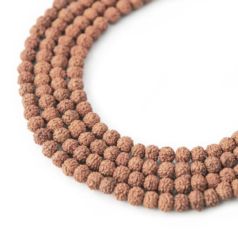 Korálek ze semínka Rudraksha přírodní nebarvený 4 mm - 75 ks