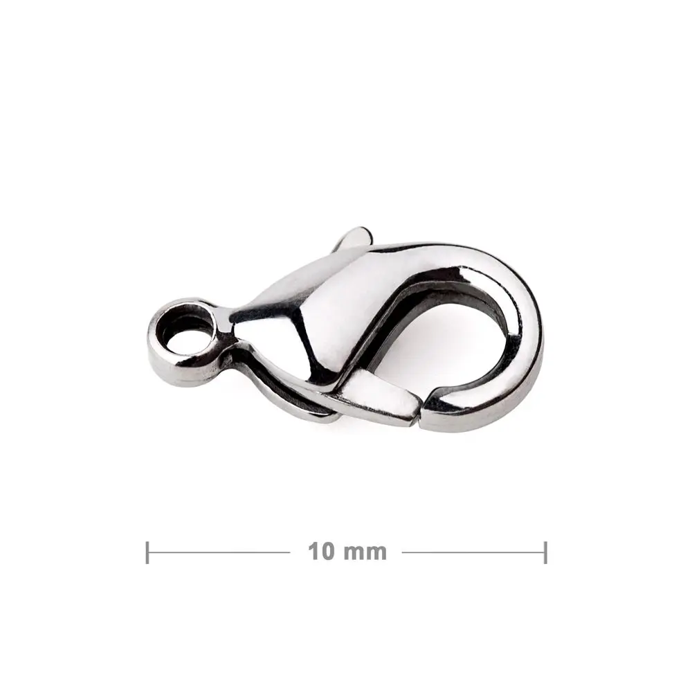 Bižuterní karabinka z chirurgické oceli 316L 10 mm - 20 ks