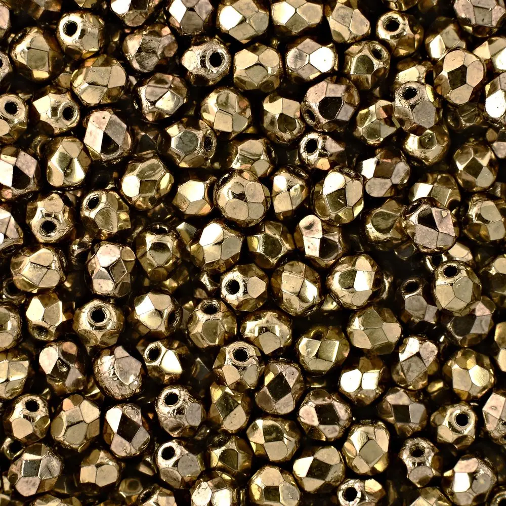 Manumi české broušené korálky 4 mm Gold Bronze -
