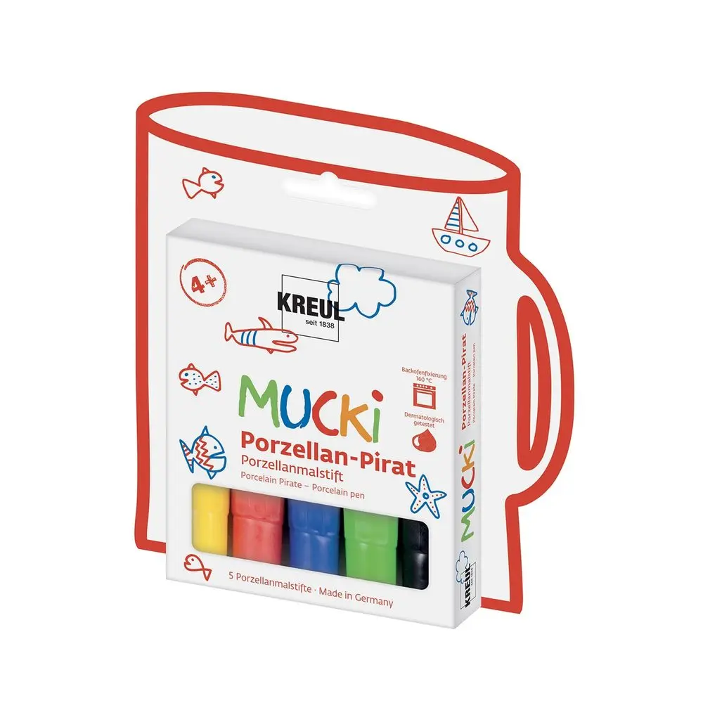 Kreul Fixy na porcelán Mucki Pirát 5 barev - 1 ks