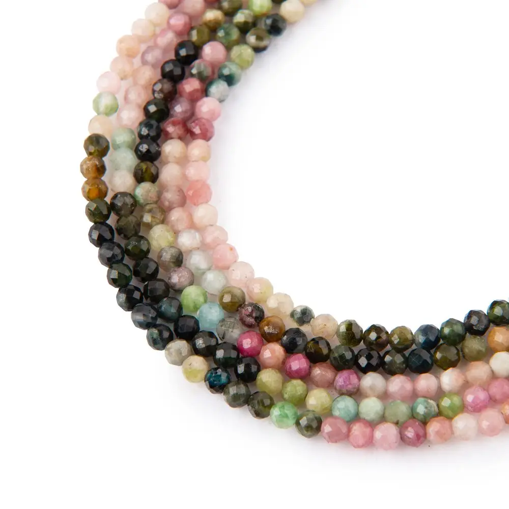 Korálky z minerálu Turmalín gradient 3 mm broušené -