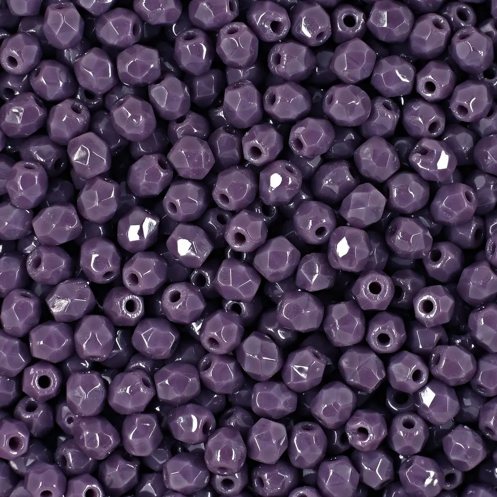Manumi české broušené korálky 3 mm Opaque Purple - 60 ks