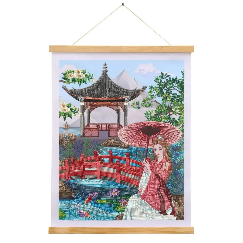 Diamantové malování obraz v lištách Gejša 35x45cm -