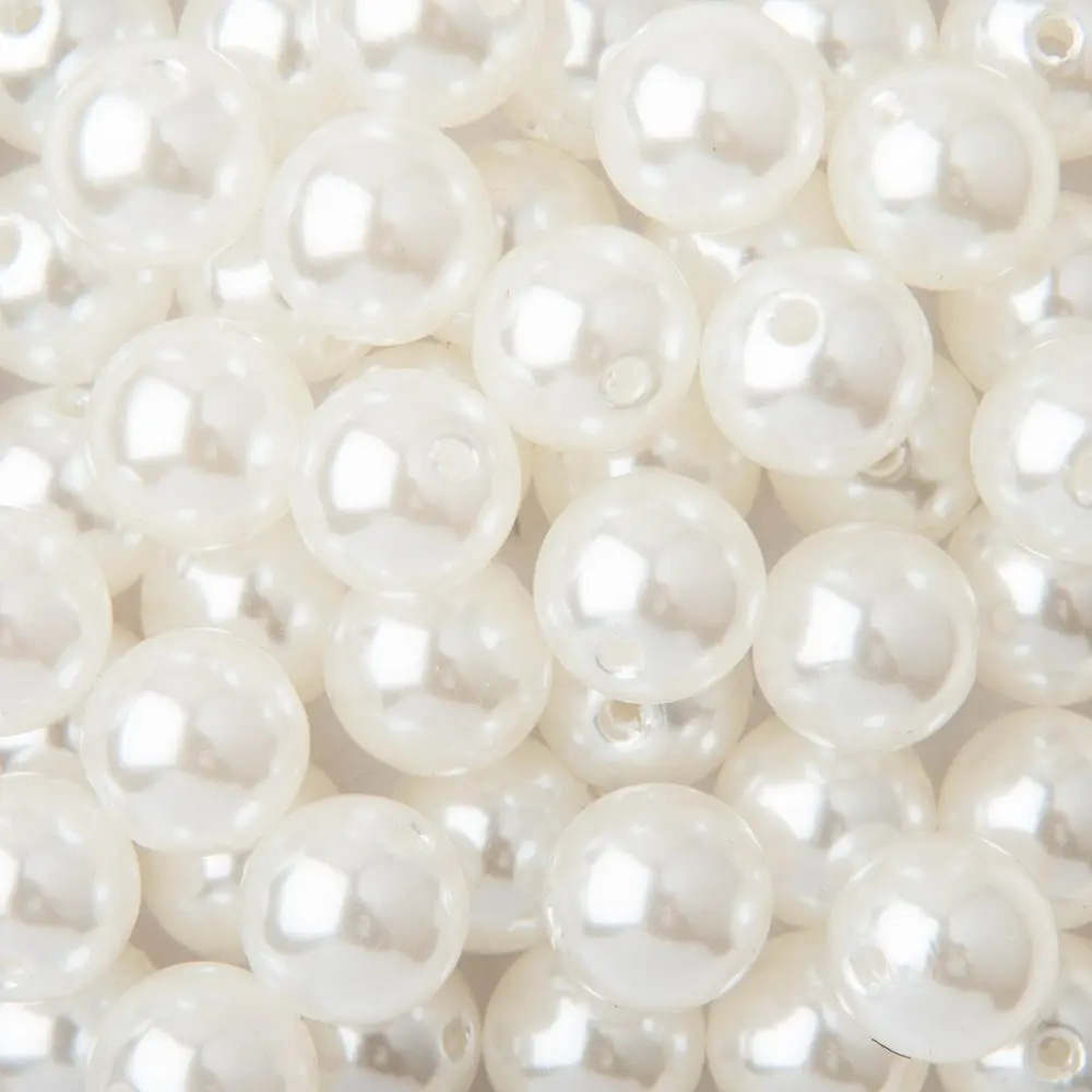 Plastové korálky imitace perel 12 mm - 150 ks