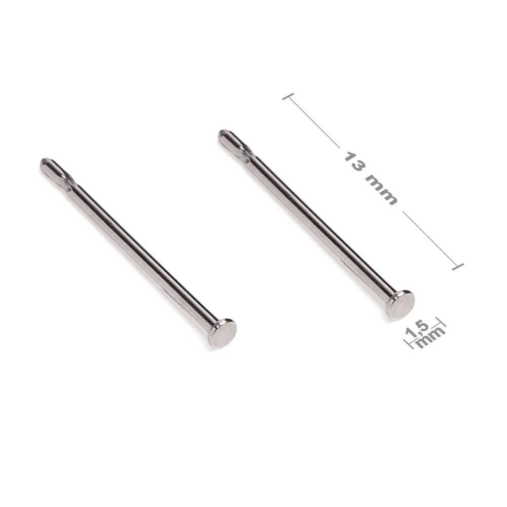 Náušnicové puzety lepící z chirurgické oceli 316L 13x1,5 mm - 30 párů