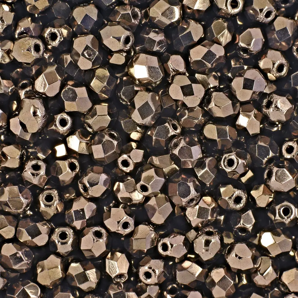Manumi české broušené korálky 4 mm Dark Bronze - 45 ks