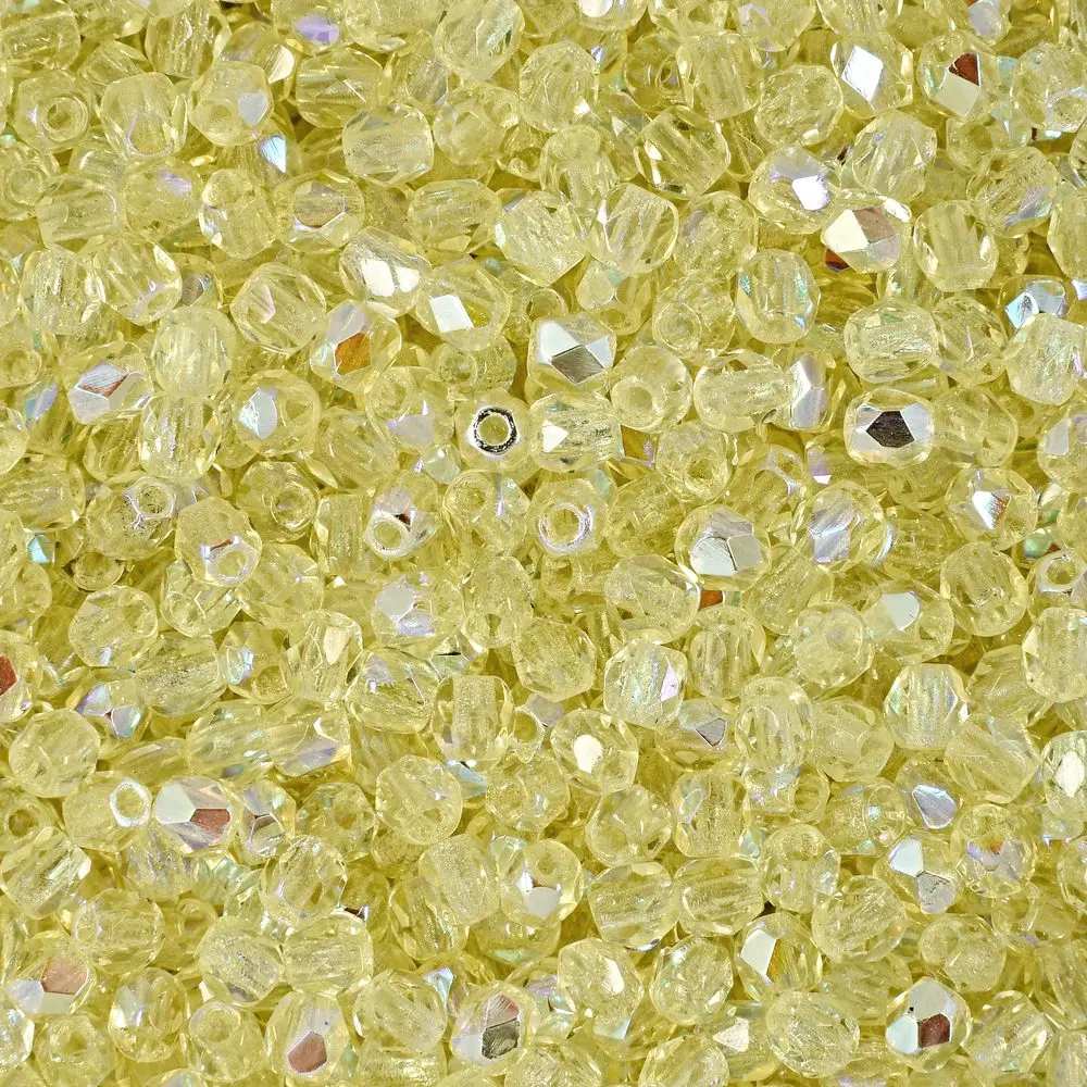 Manumi české broušené korálky 3 mm Citrine Yellow AB - 300 ks