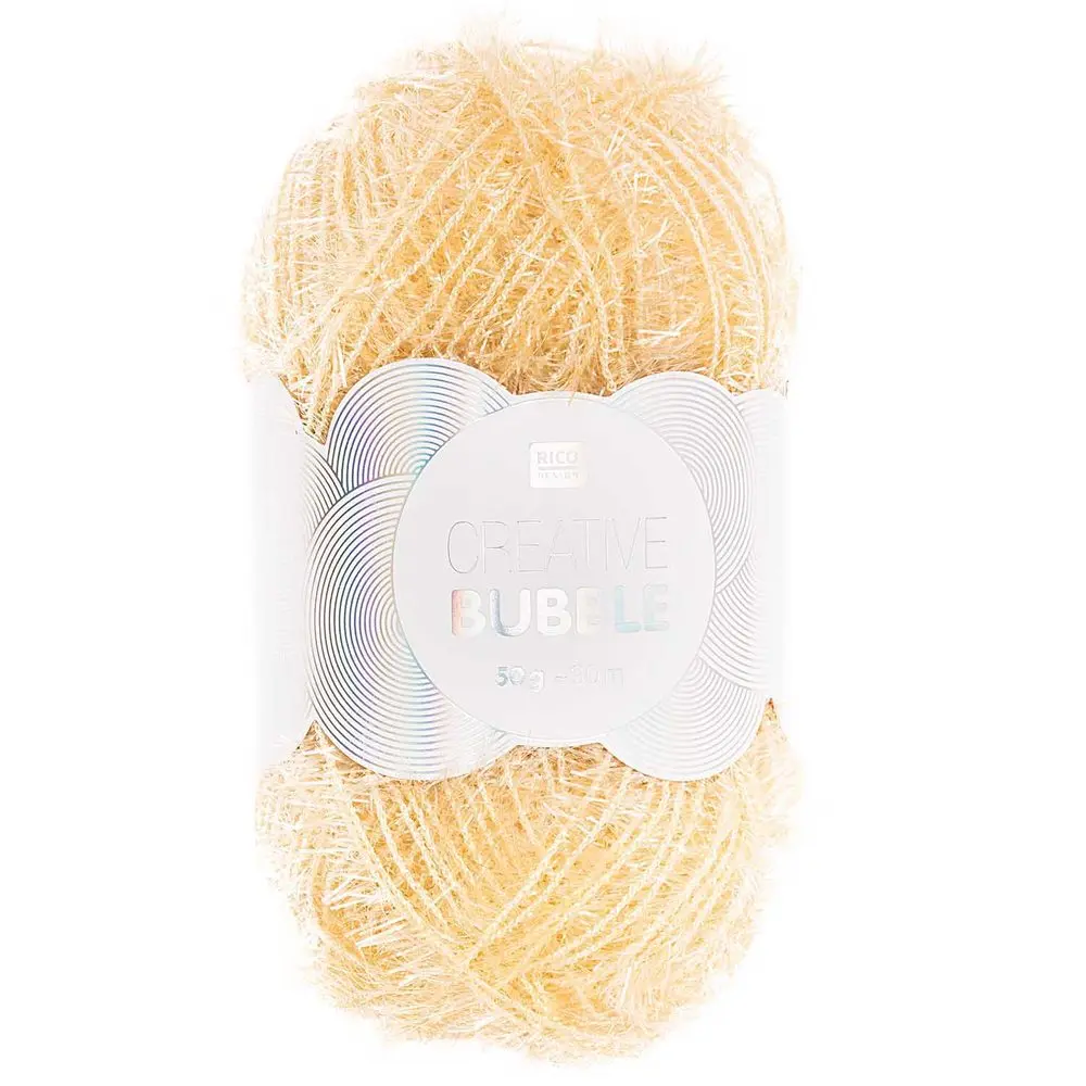 Rico design háčkovací příze na výrobu žínek Creative Bubble odstín 029 vanilková - 3 ks