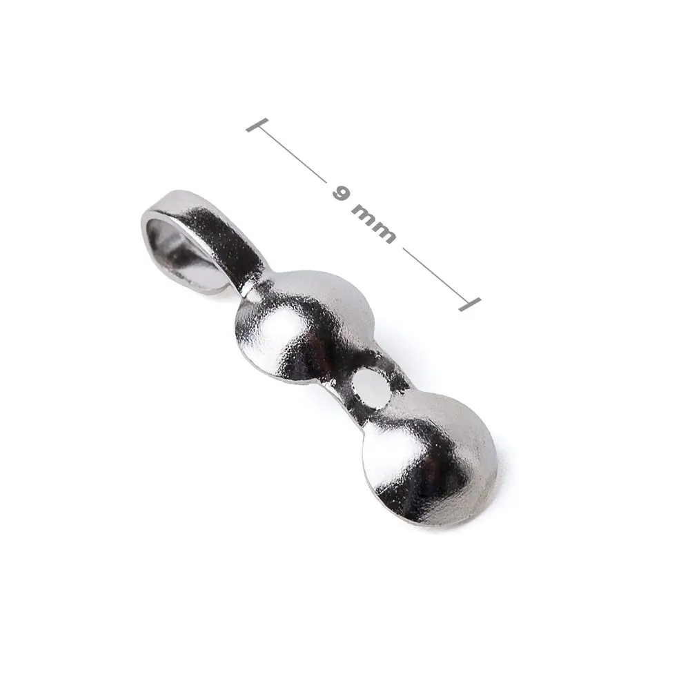 Bižuterní kalota s jedním okem 9 mm v barvě platiny -