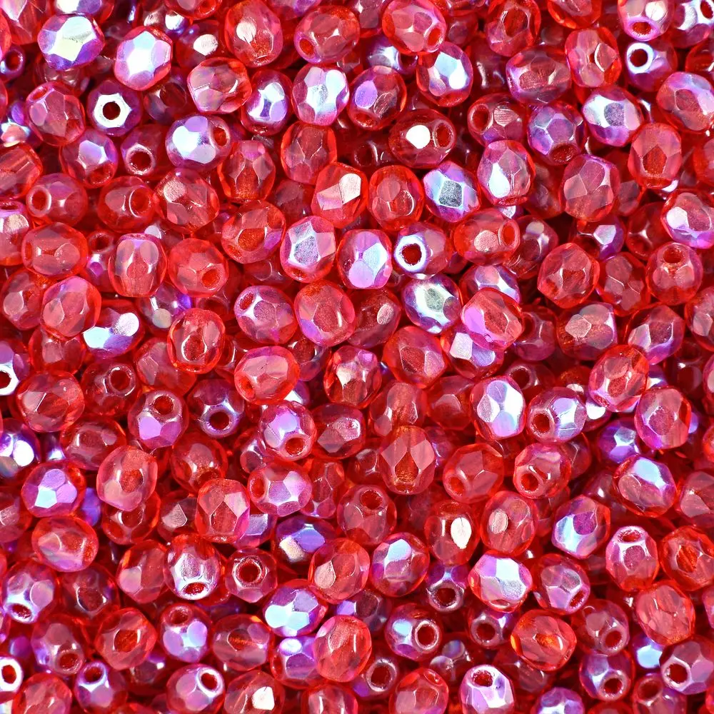 Manumi české broušené korálky 3 mm Siam Ruby AB - 300 ks