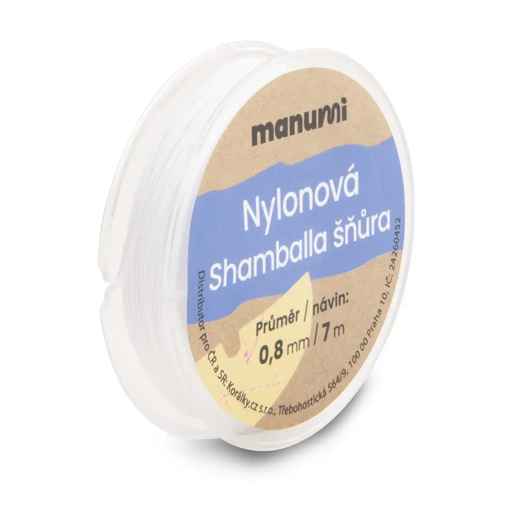 Manumi Nylonová šňůrka na Shamballa náramky 0,8 mm/7m bílá č. 31 - 1 ks