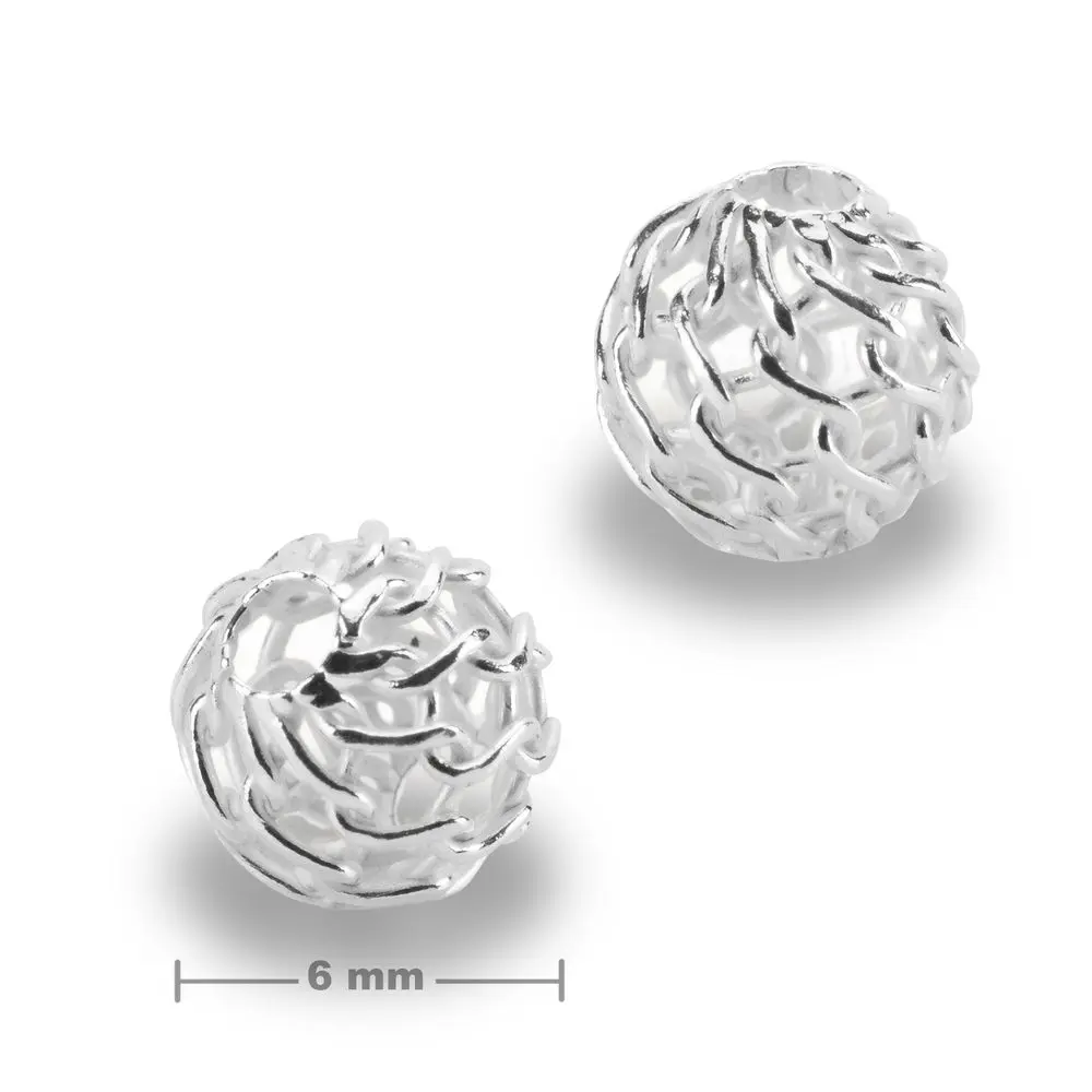 Stříbrný filigránový korálek 6 mm -