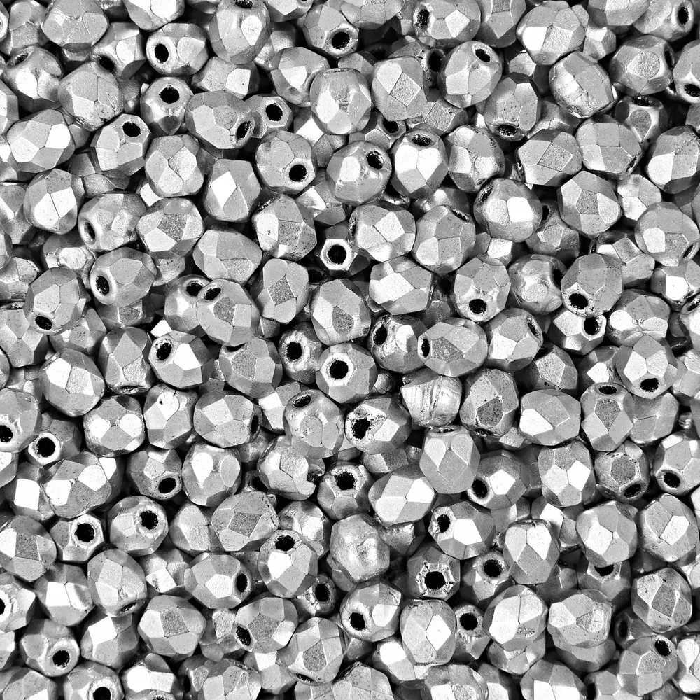 Manumi české broušené korálky 3 mm Silver - 60 ks