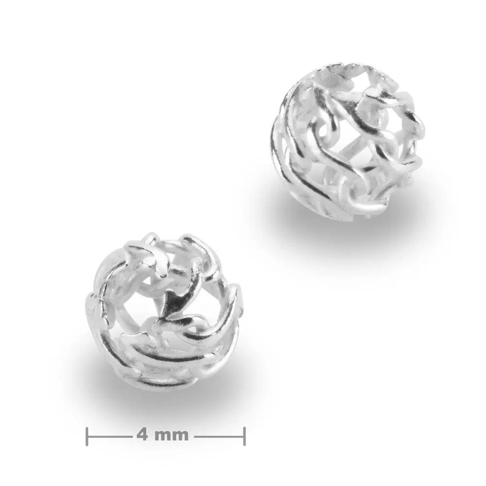 Stříbrný filigránový korálek 4 mm - 2 ks