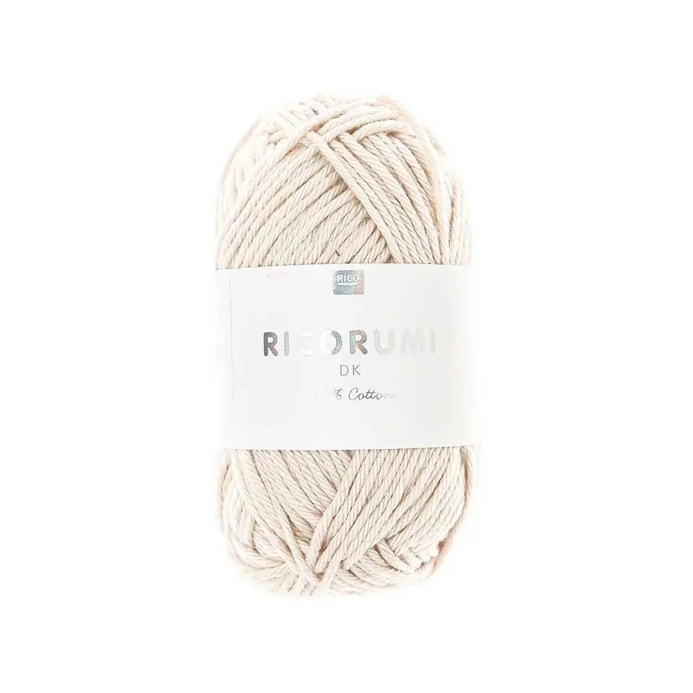 Rico Design Bavlněná háčkovací příze Ricorumi dk odstín 061 slonová kost - 3 ks