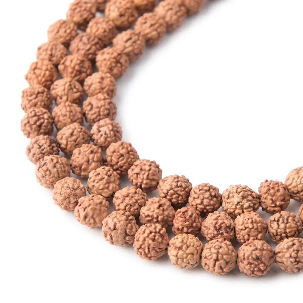 Korálek ze semínka Rudraksha přírodní nebarvený 7 mm -