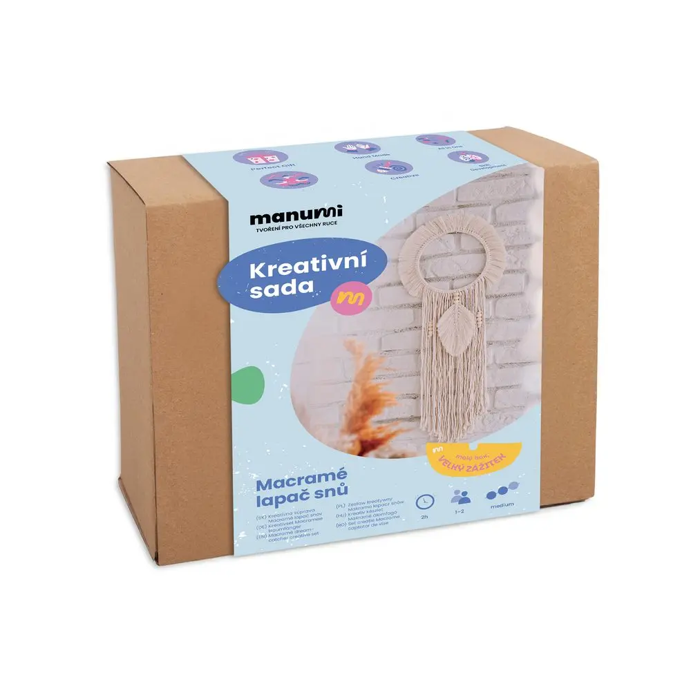 Manumi kreativní sada na výrobu macramé lapače snů - 1 ks