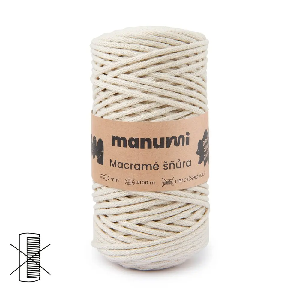 Manumi Macramé šňůra 3mm natural -