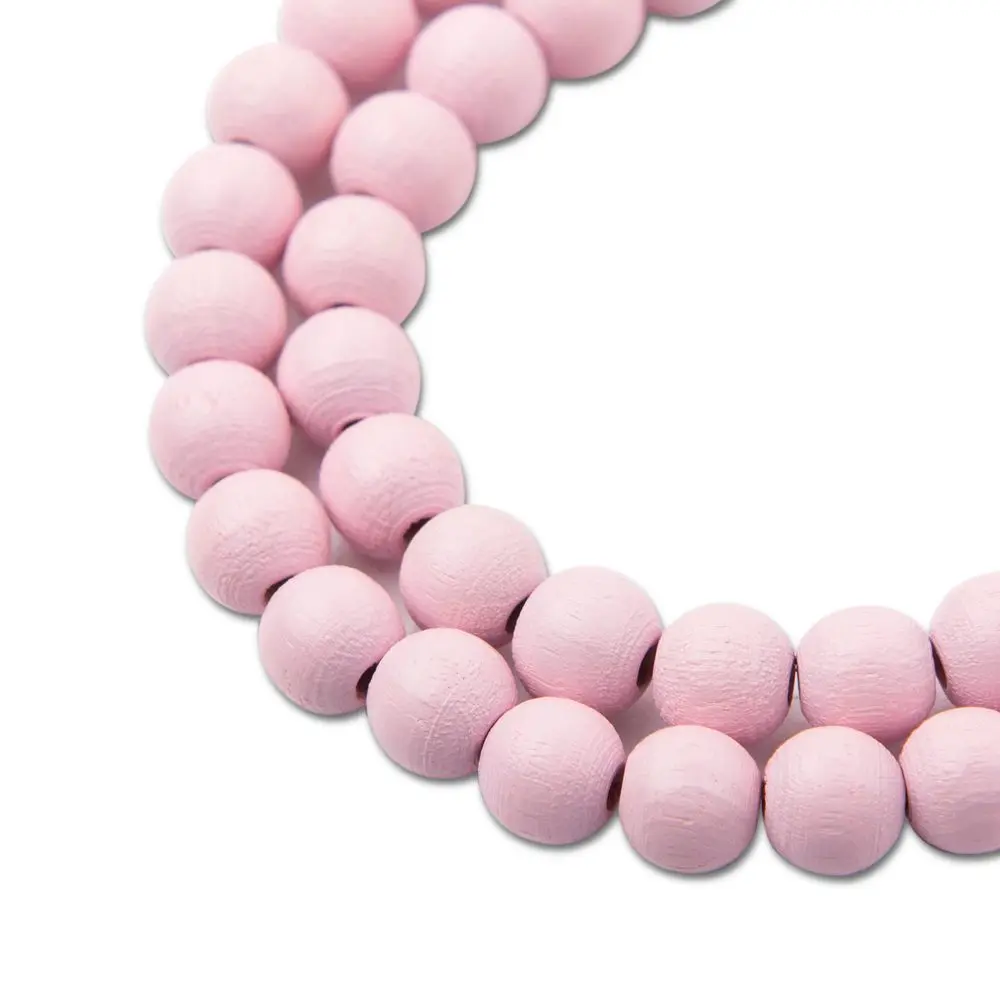 Manumi české dřevěné korálky 8 mm růžové - 110 ks
