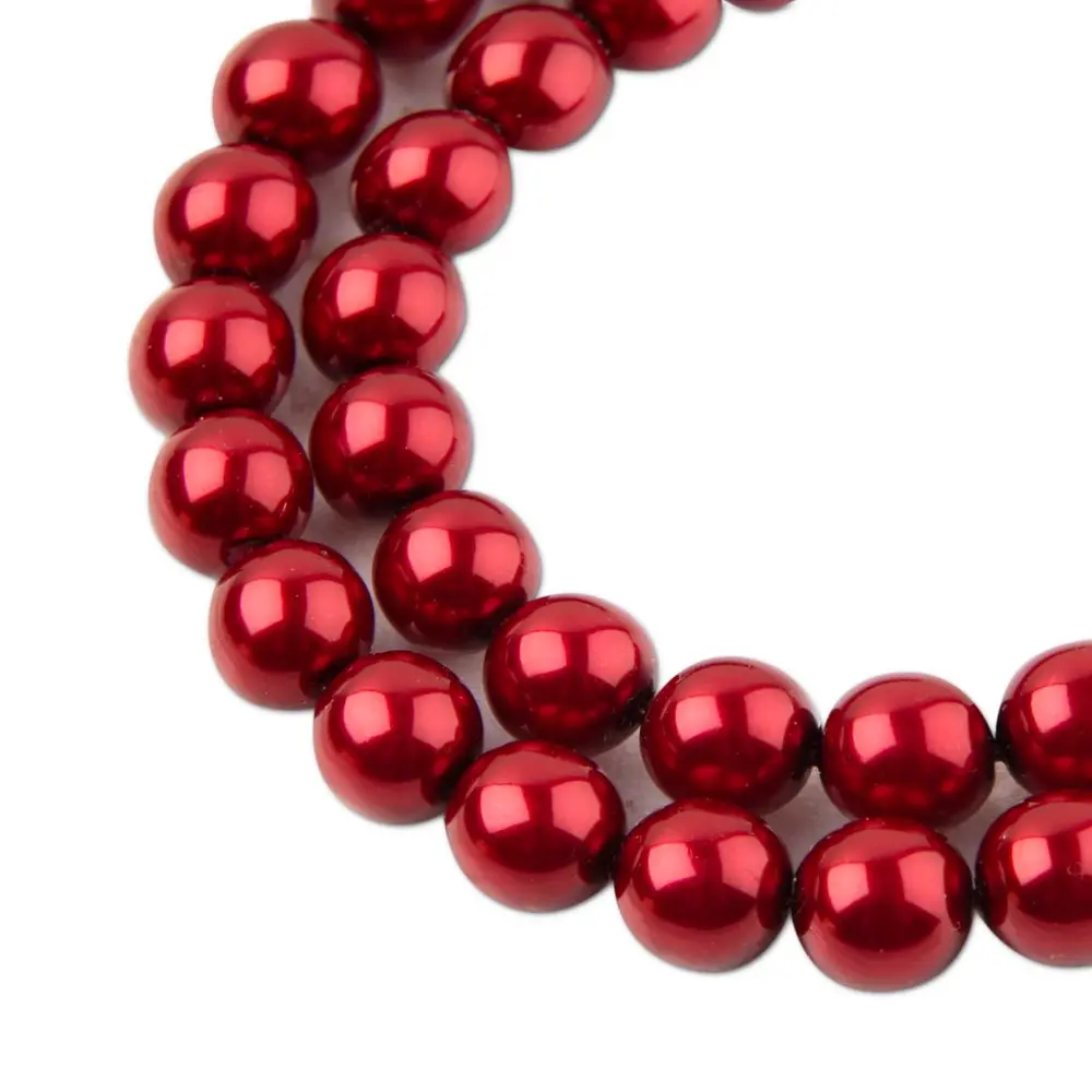 Manumi české voskové perle 8 mm bordo - 110 ks