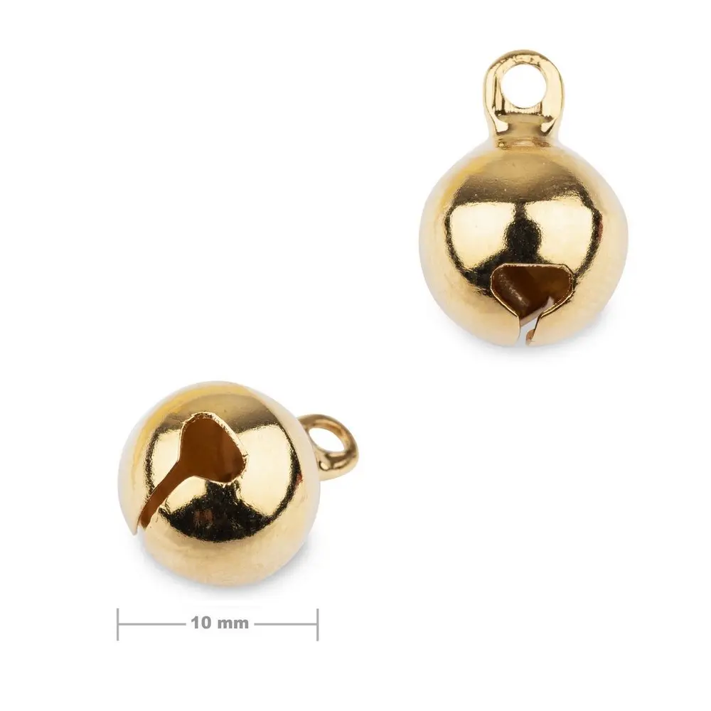 Bižuterní rolnička 14x10 mm v barvě zlata - 40 ks