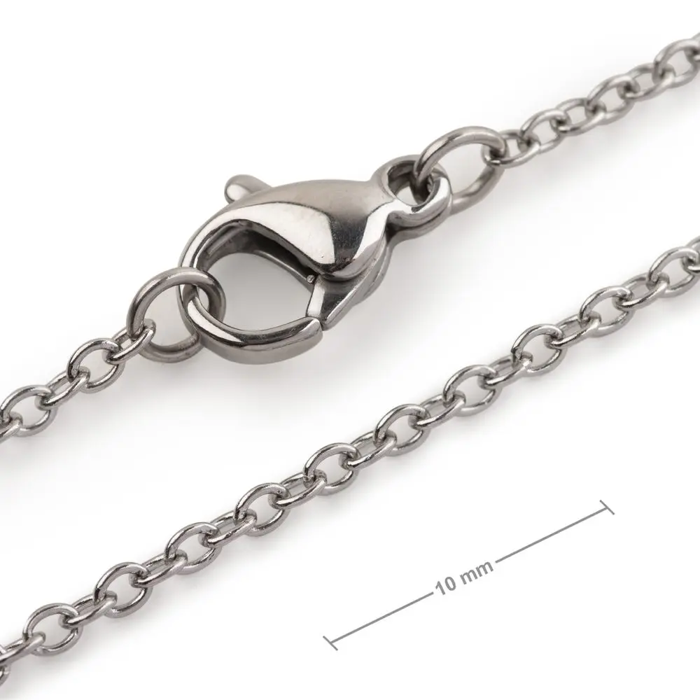 Bižuterní řetízek z chirurgické oceli s 2 mm okem se zapínáním 50cm -
