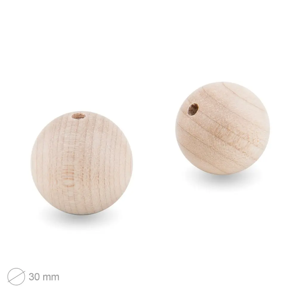 Manumi české dřevěné surové korálky 30 mm - 3 ks