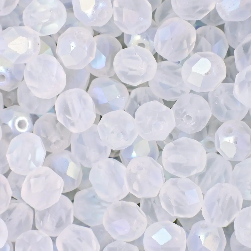 Manumi české broušené korálky 6 mm Matte Crystal AB - 30 ks