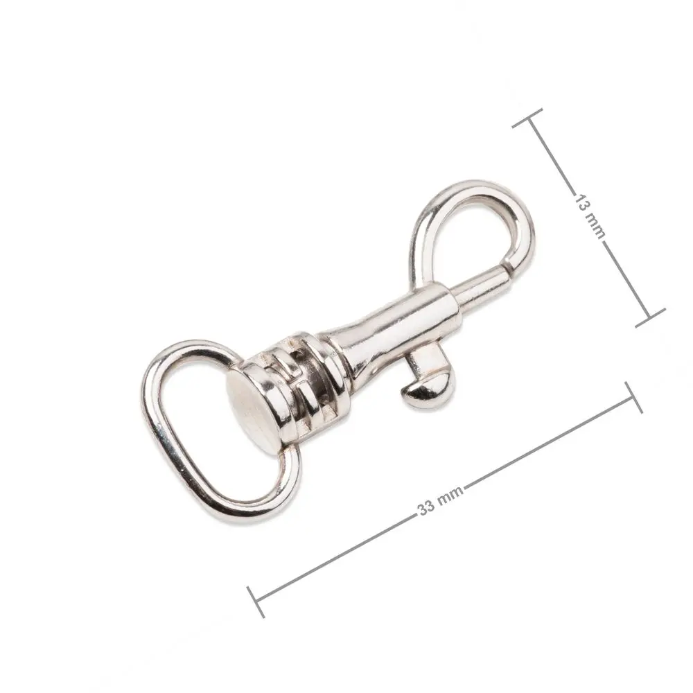 Galanterní karabina 33x13 mm v barvě platiny - 2 ks