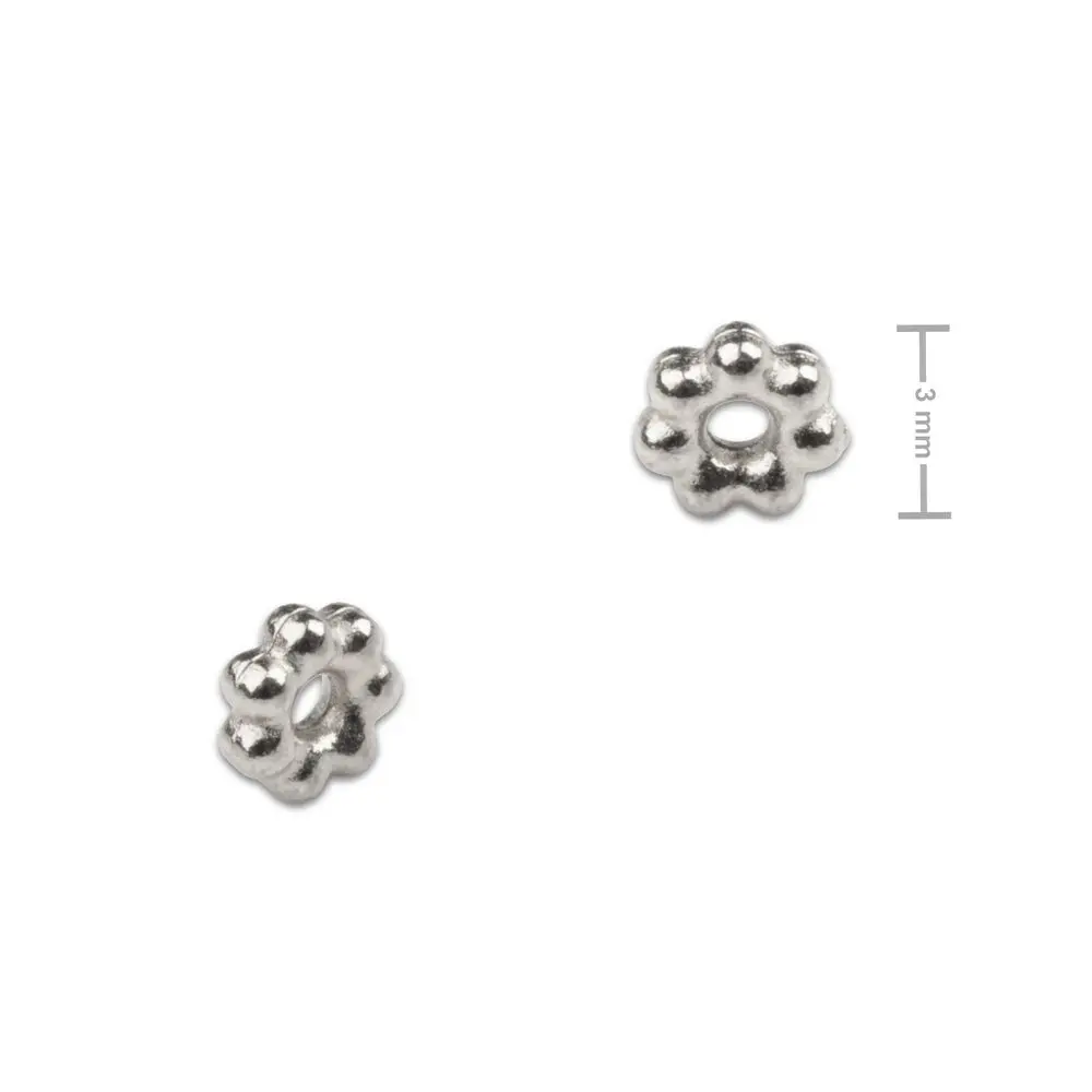 Distanční kroužek z chirurgické oceli květina 3 mm - 10 ks