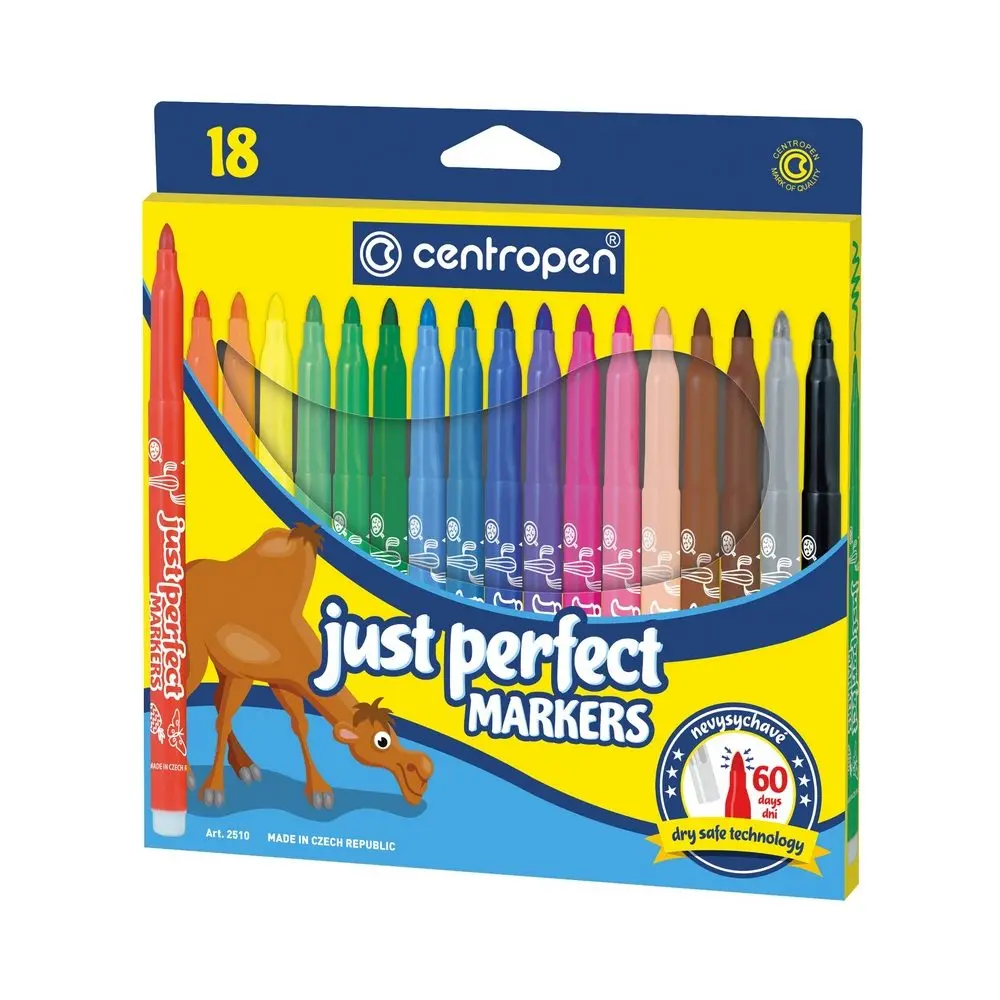 Centropen popisovače Just Perfect 2510 nevysychavý inkoust sada 18ks - 1 balení