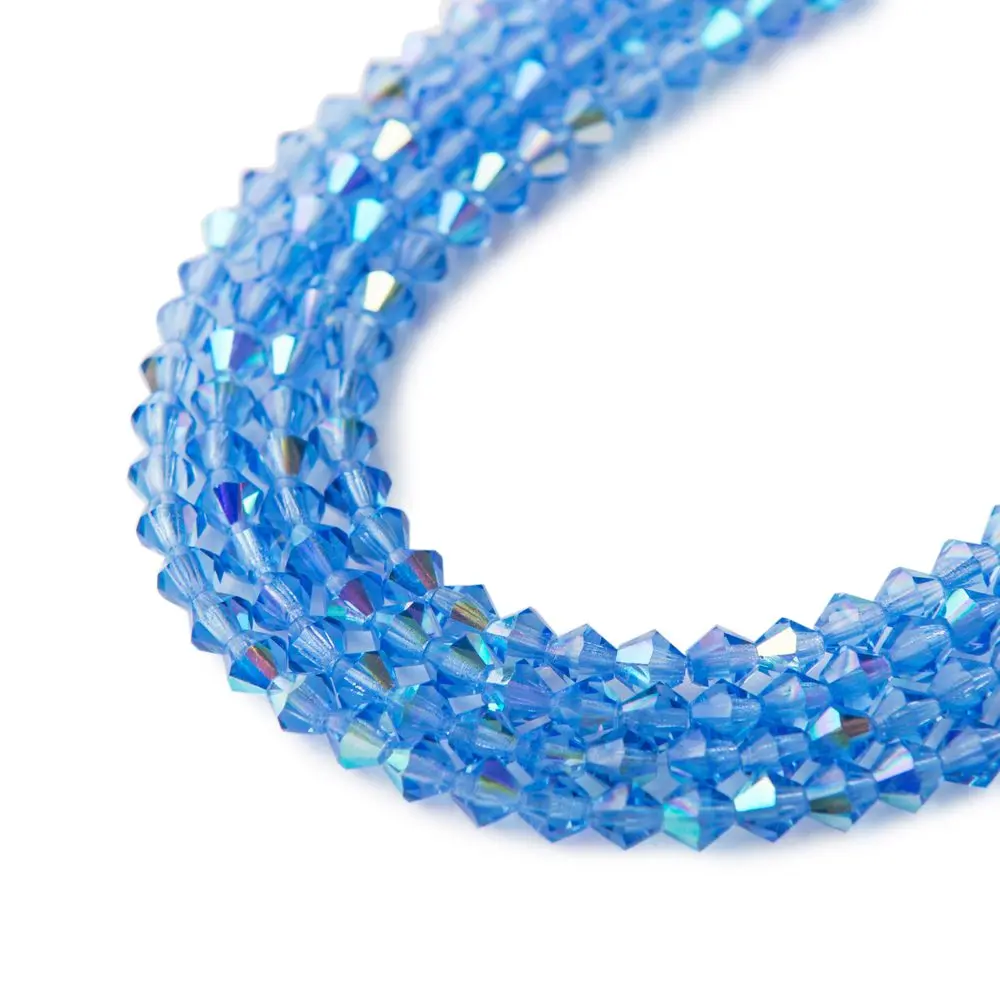 Manumi české cínové perle 4 mm Sapphire AB - 135 ks