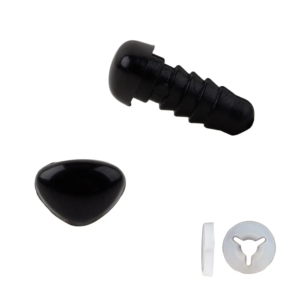 Čumáček na výrobu hraček 8 x 6 mm s bezpečnostním uzávěrem černý - 2 kusy