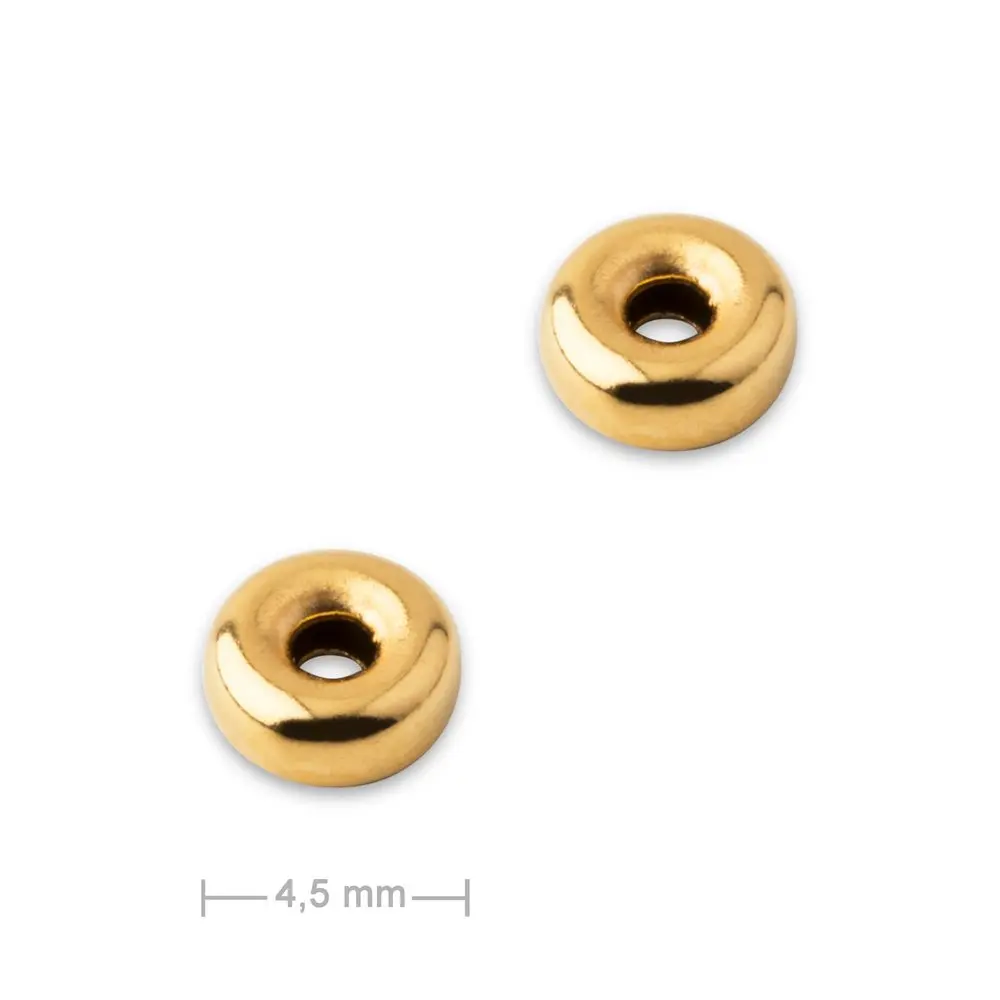 Stříbrný distanční kroužek 4,5 x 2 mm pozlacený 24K zlatem -