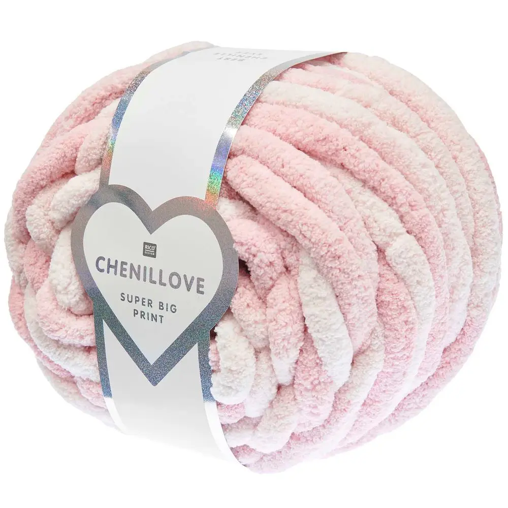 Rico design háčkovací příze Chenillove Super Big Print odstín 002 růžová -