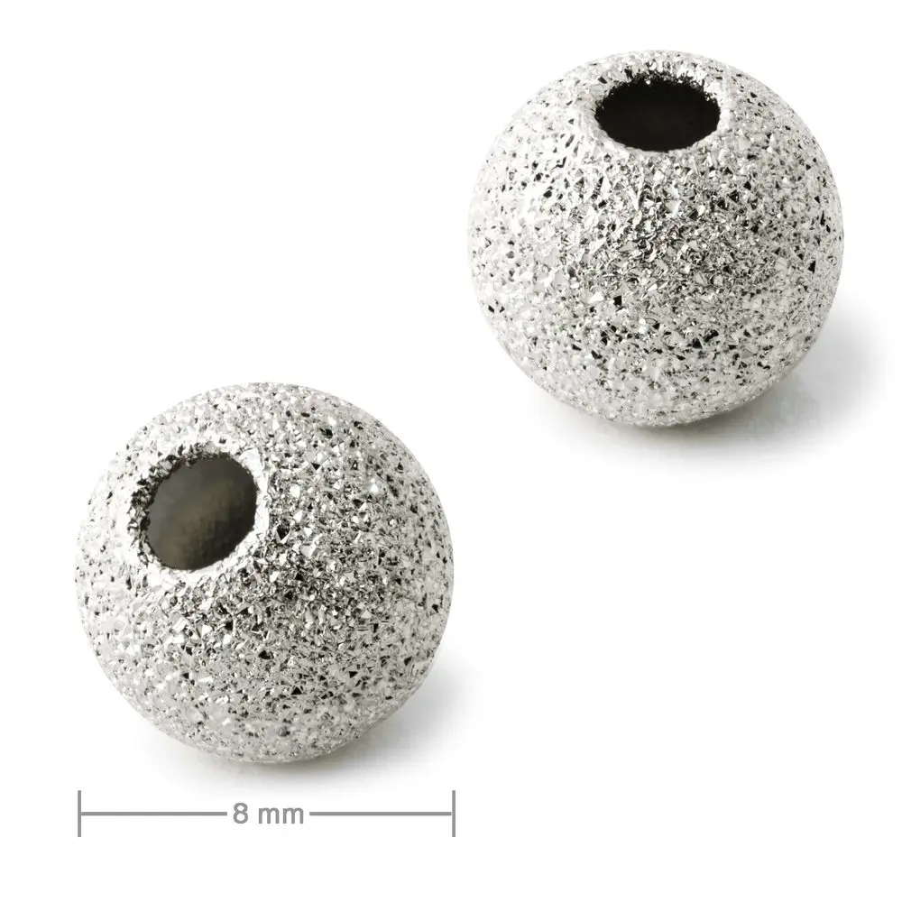 Kovový korálek stardust 8 mm v barvě platiny -