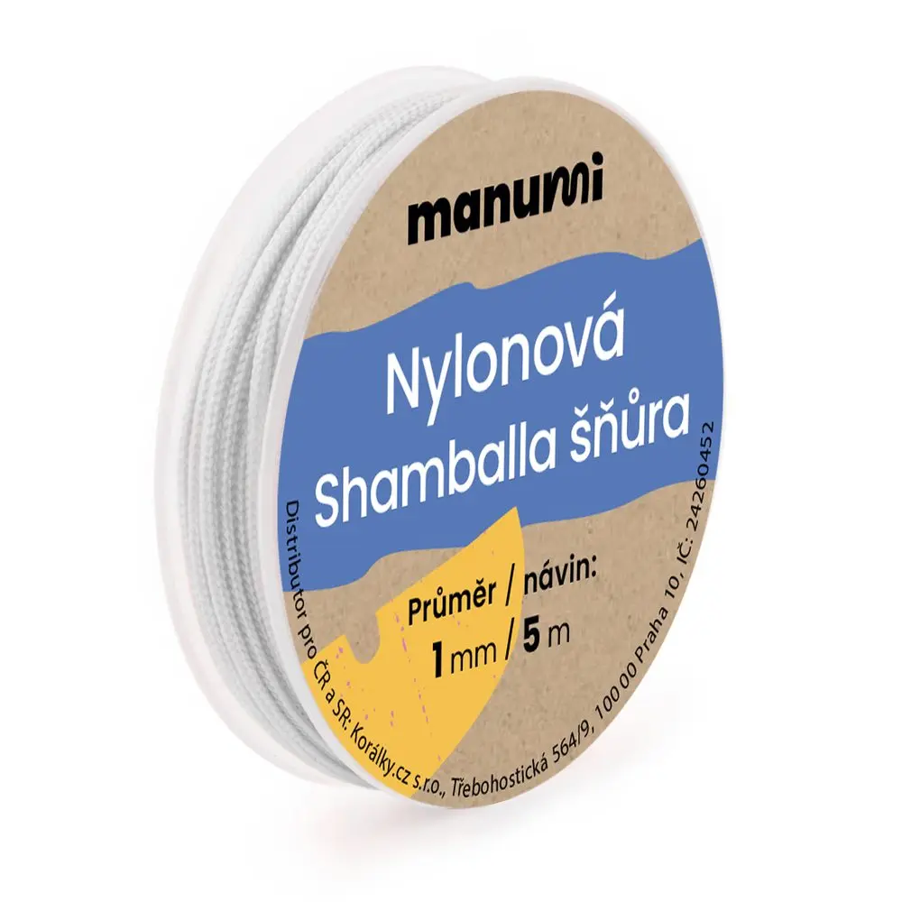 Manumi Nylonová šňůrka na Shamballa náramky 1 mm/5m světle šedá č. 29 - 1 ks