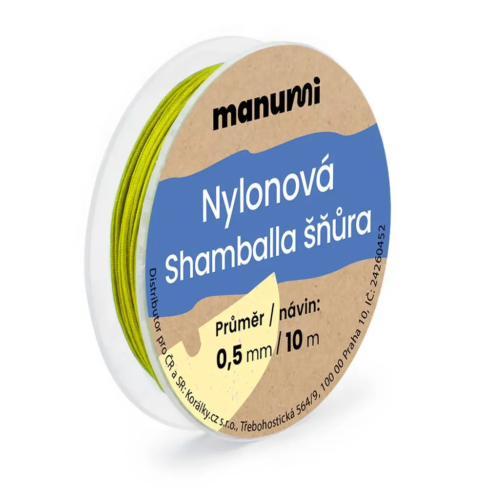 Manumi Nylonová šňůrka na Shamballa náramky 0,5 mm/10m zelená č. 12 - 5 ks