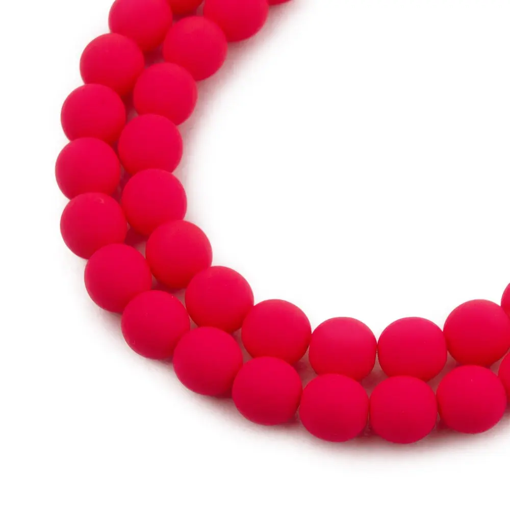 Estrela České mačkané korálky Estrela NEON 8 mm růžové -