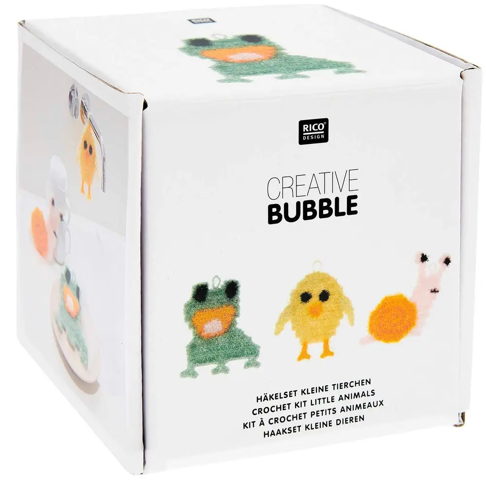 Rico design háčkovací sada na výrobu žínek Creative Bubble Malá zvířátka -